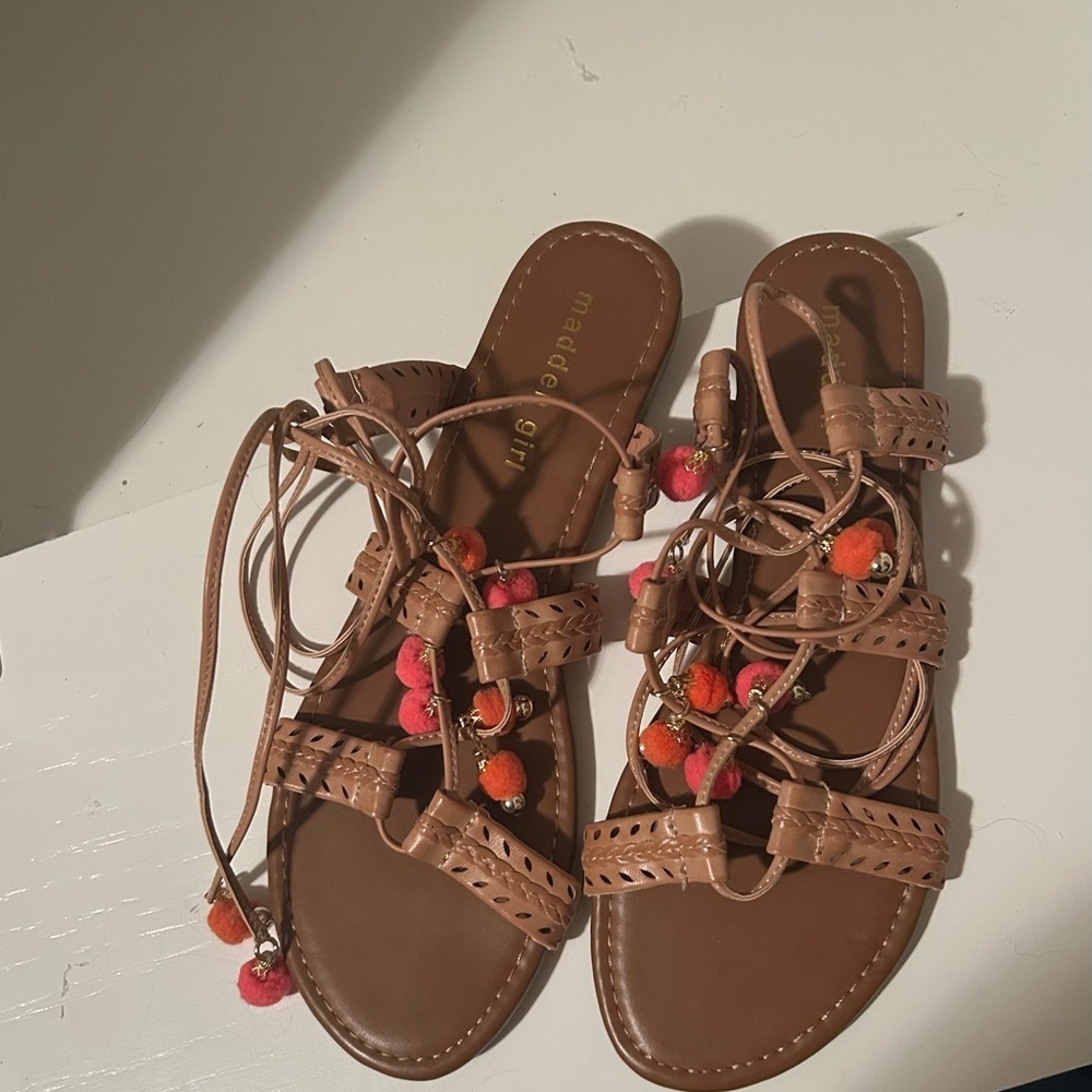 Madden Girl Tan Strappy Sandals Size 8.5